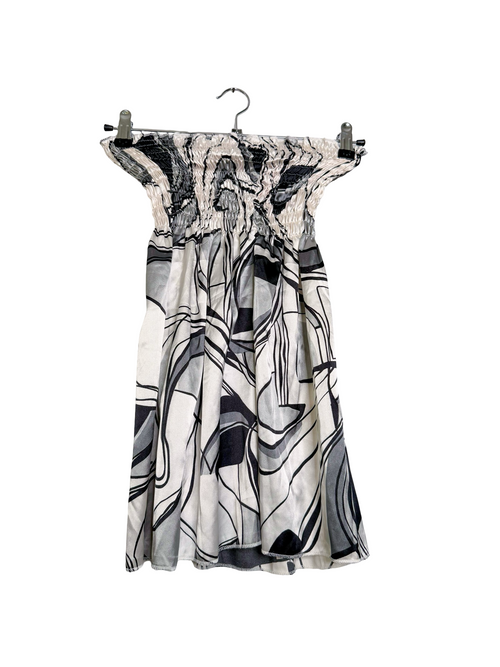 Black & White Satin Strapless Top