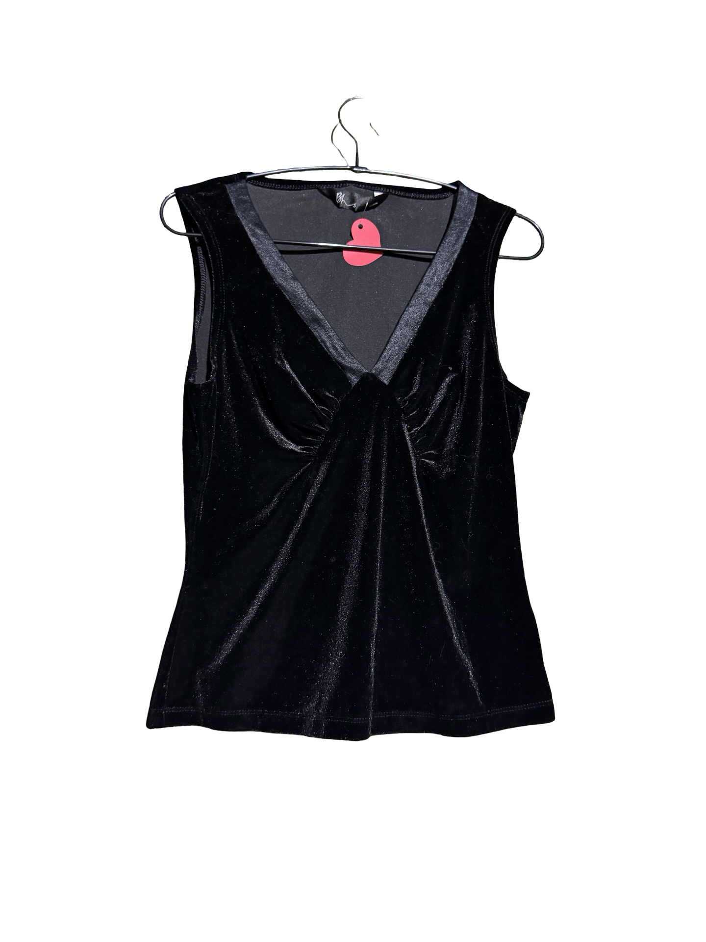 Black Velvet V-Neck Top