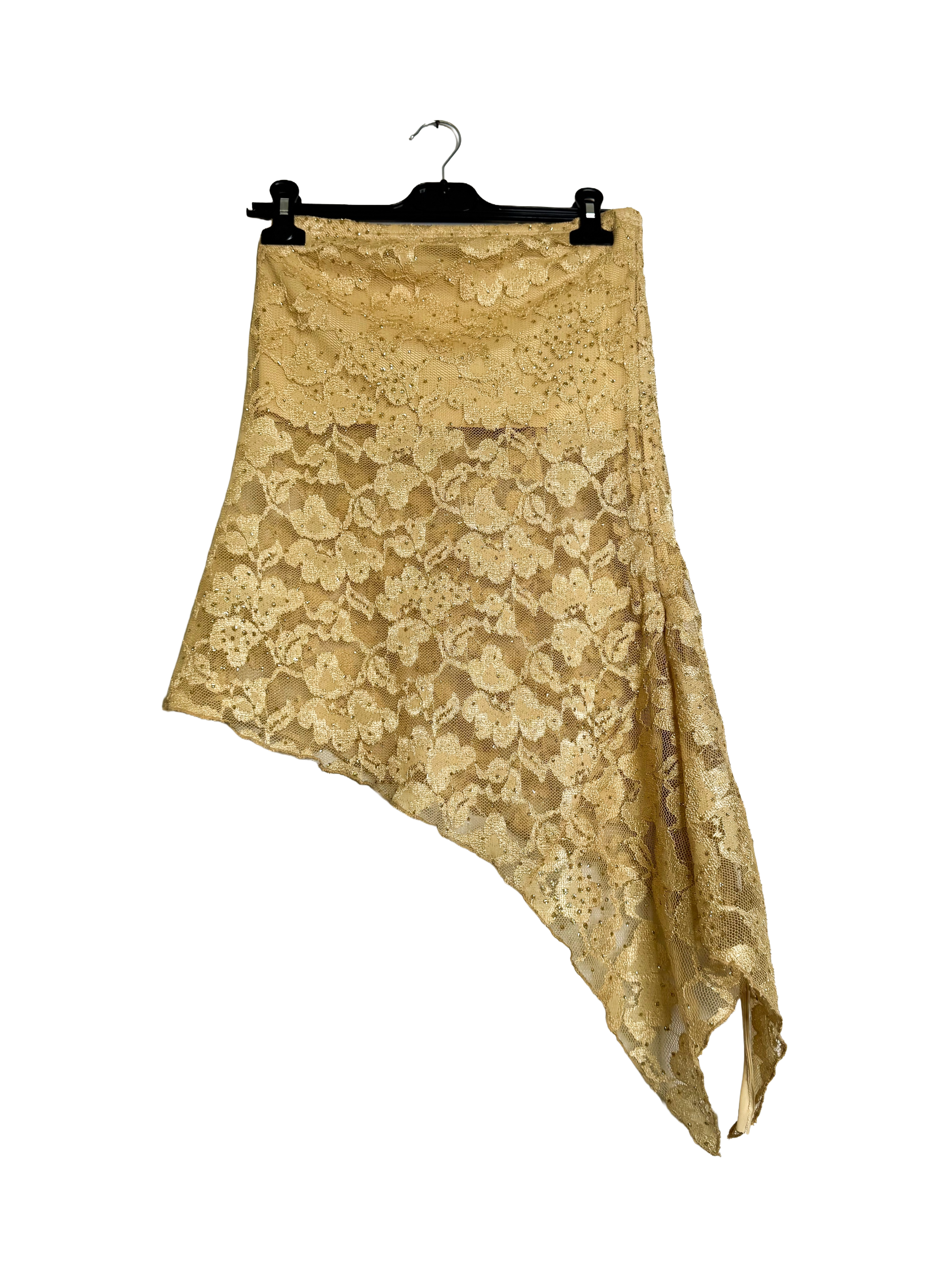 Gold Asymmetrical Strapless Top