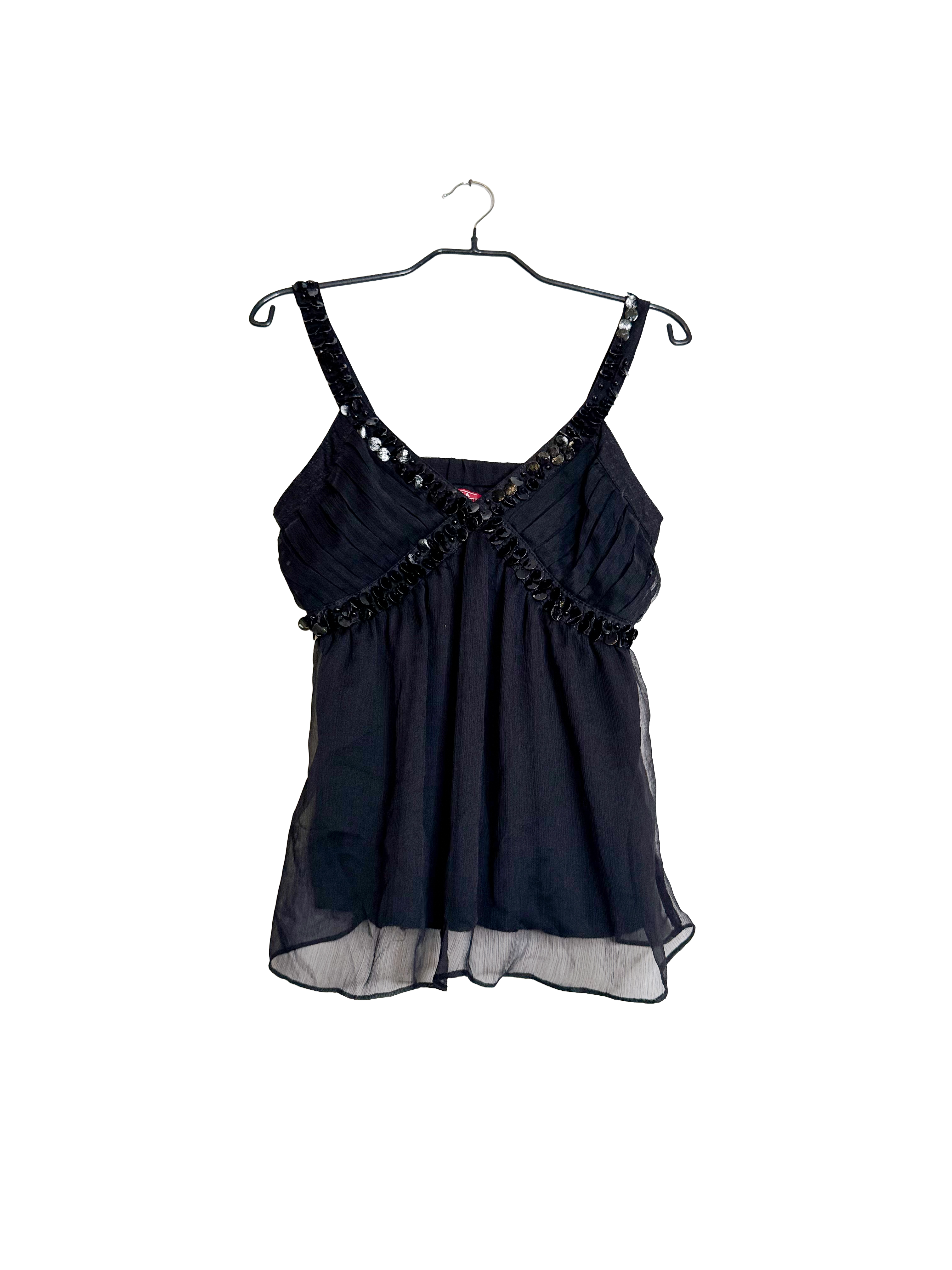 Black Shell Detail Top