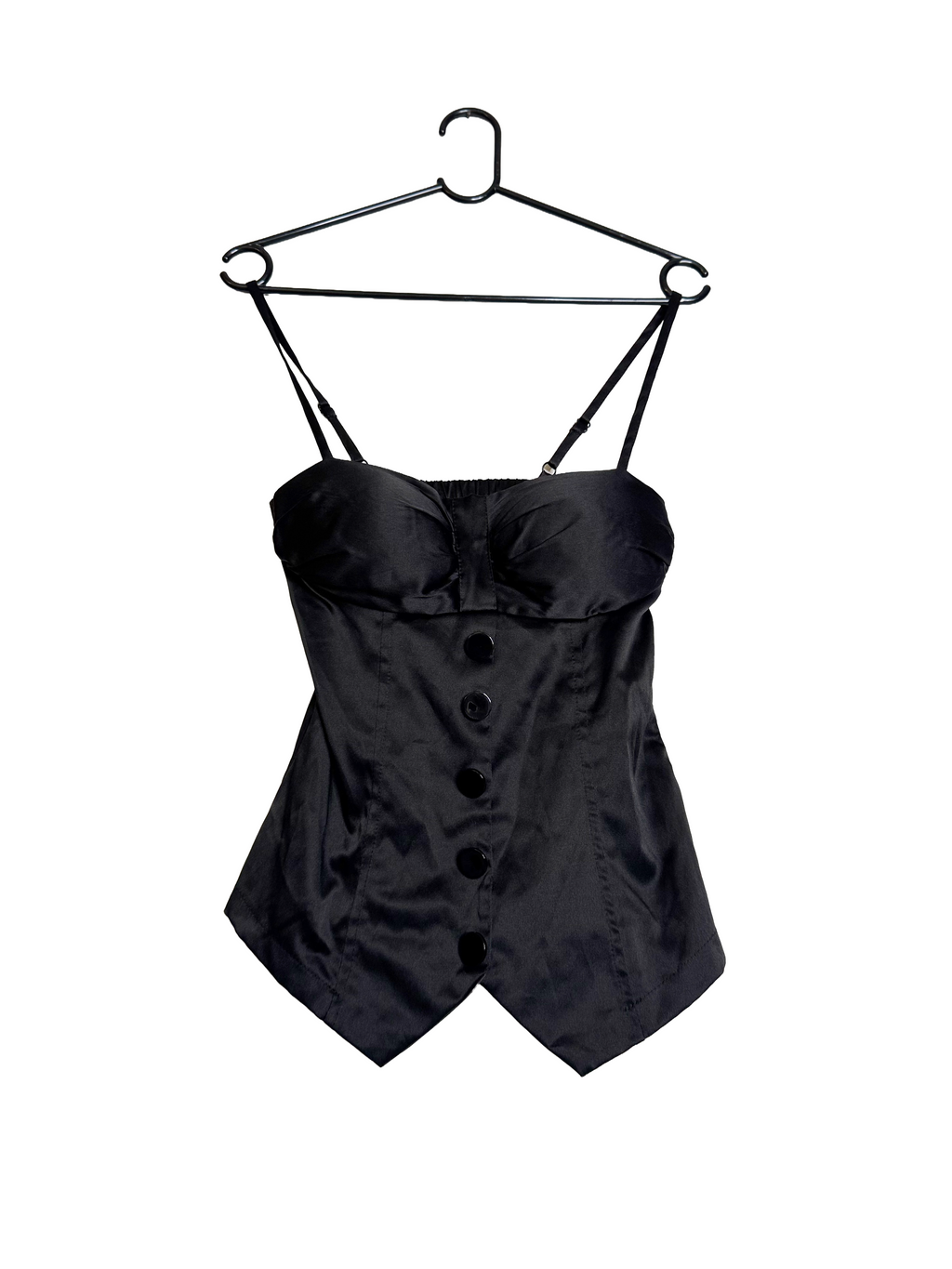 Black Satin Corset Top