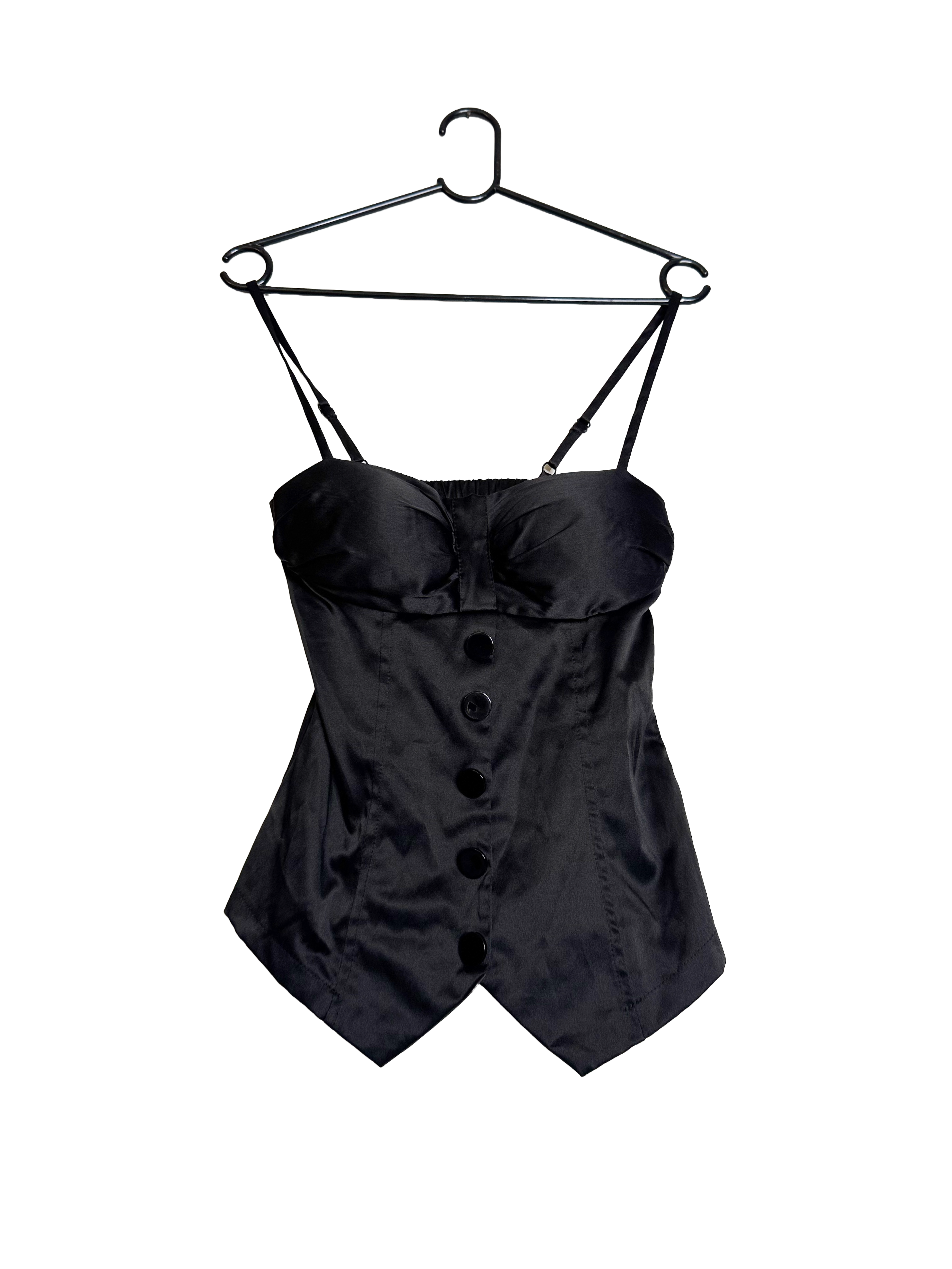Black Satin Corset Top
