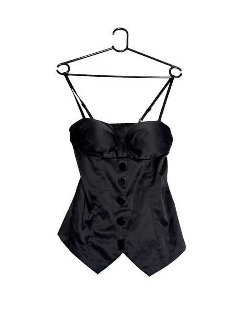 Black Satin Corset Top
