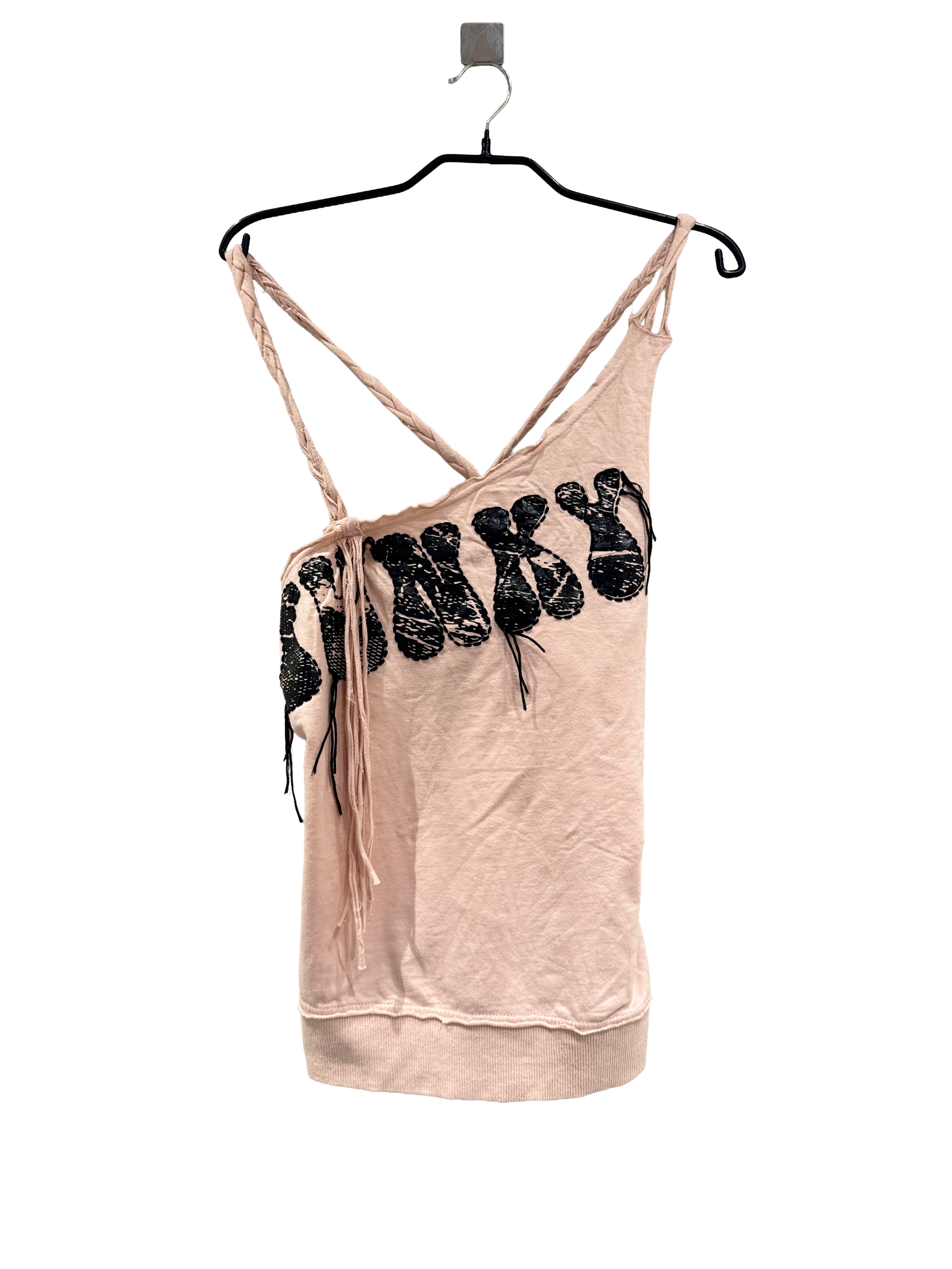 One Shoulder Pink Top
