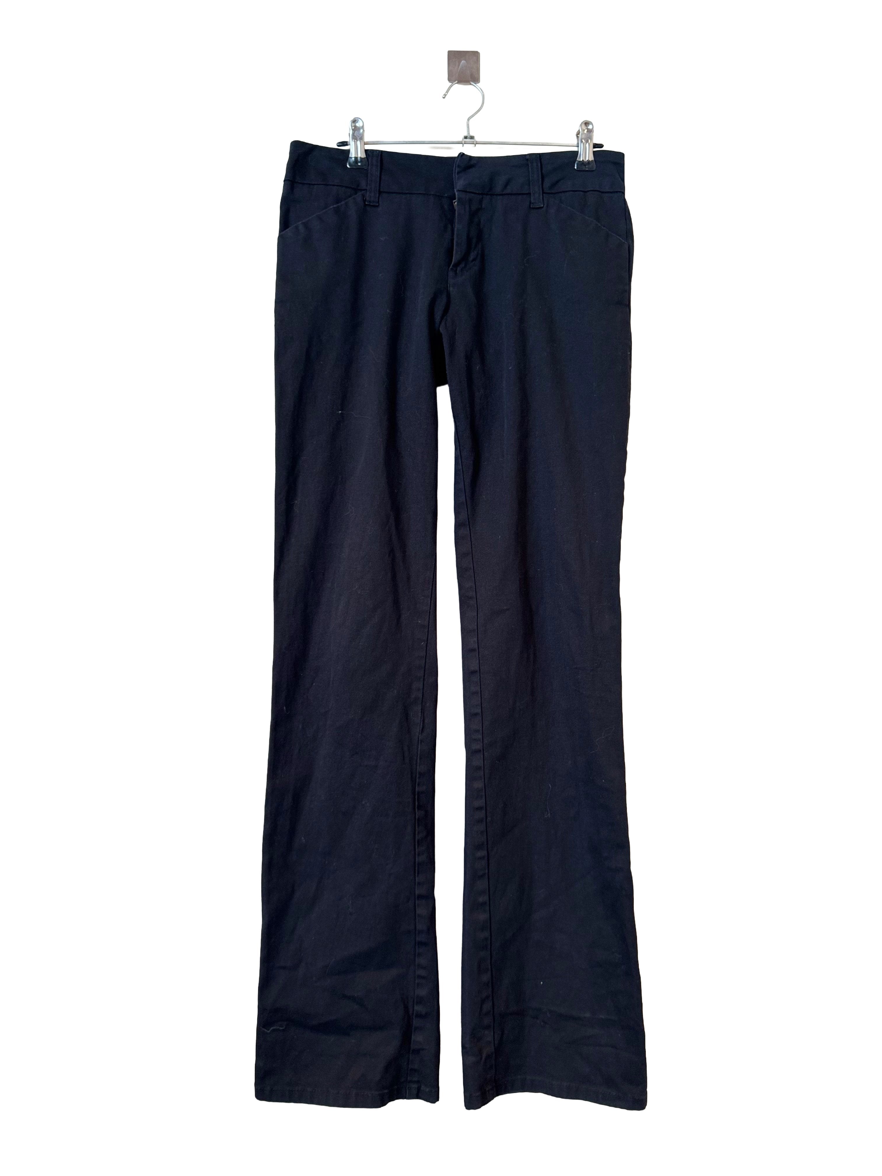 מכנס שחור נמוך של DICKIES — מכנס עבודה קלאסי בגזרה נמוכה בשחור מוחלט – DICKIES
