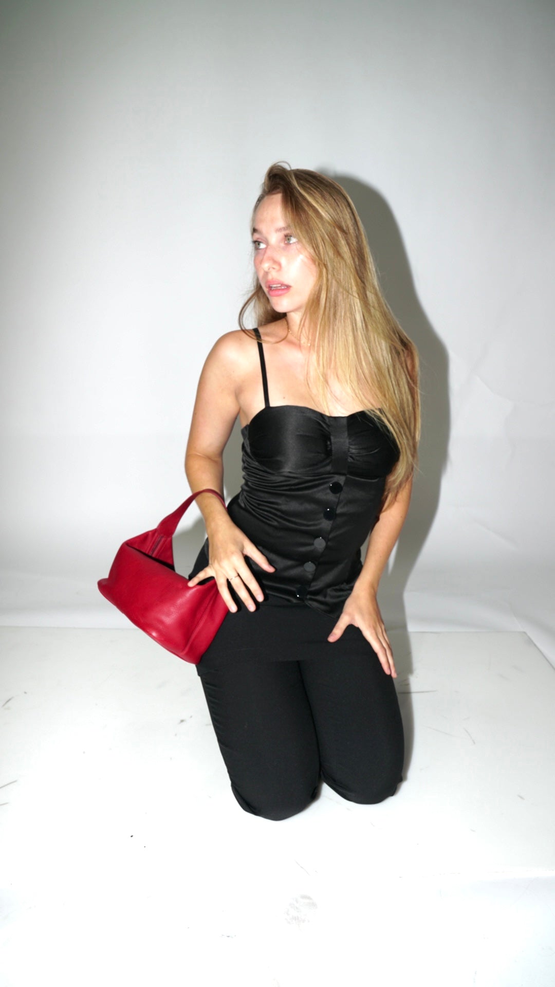 Black Satin Corset Top